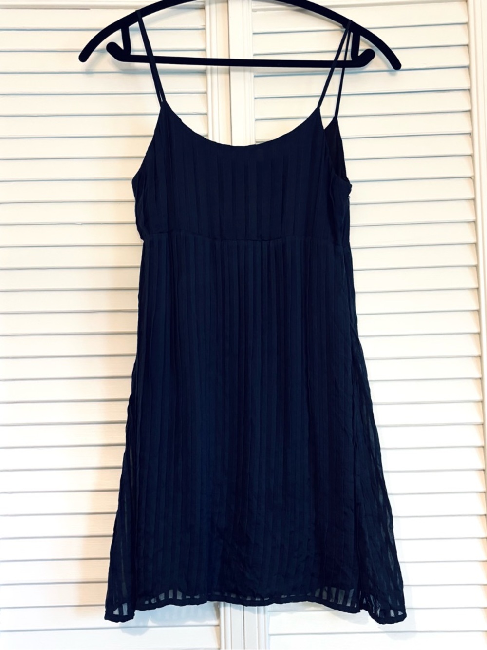 Alice + Olivia 100% Silk Navy Blue Pleated Mini Dress XS